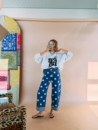 calypso polka dot jeans - dark