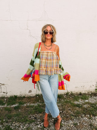 mexico honey plaid tank top