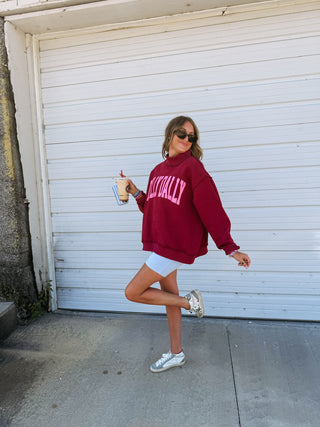 PREORDER | dilly dally mock neck - burgundy