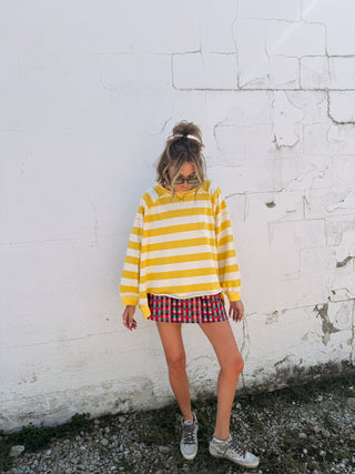 oversized citrus stripe sweatshirt