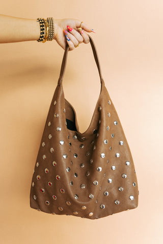 stand out studded bag - brown