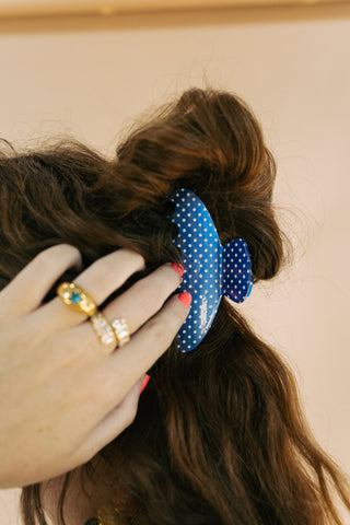 ETTA OG | posh polka dot hair clip - blue