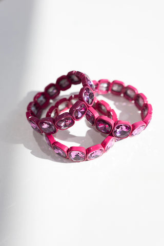 beljoy | gigi gemstone bracelet - hot pink