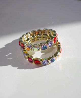 beljoy | lila crystal bracelet - pink mix