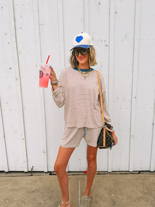 set the tone stripe two piece set - cream