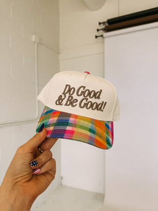 ETTA OG | do good & be good! trucker hat - plaid