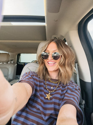 arya stripe boxy tee