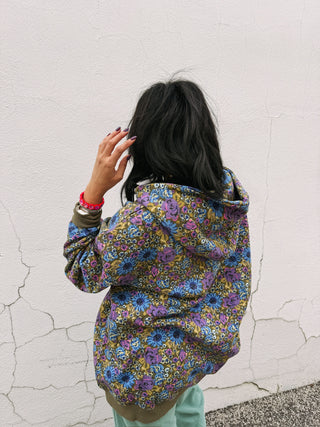 flower power oversized sweatshirt - olive