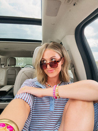 scalloped sunglasses - tortoise