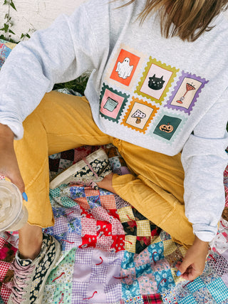 ETTA OG | halloween stamps sweatshirt - ash