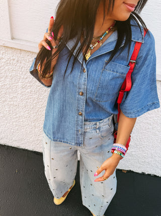 down under denim top