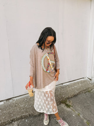 melody oversized knit top