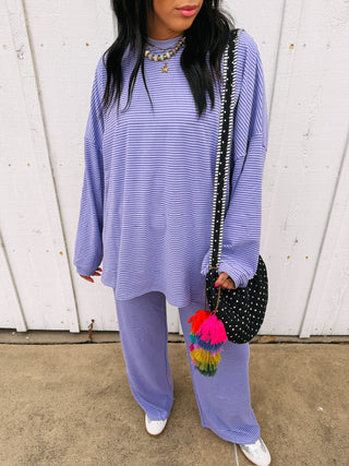 feeling fuzzy oversized top - purple