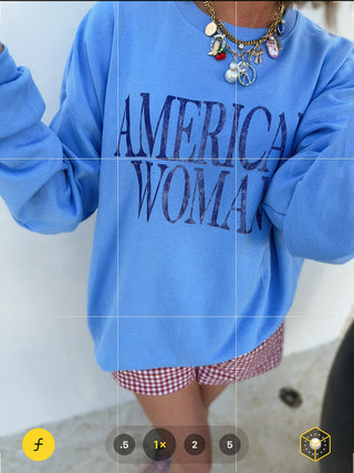 ETTA OG | american woman sweatshirt - blue