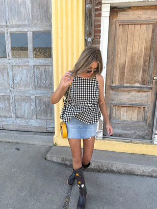 girl next door gingham top