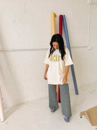 ETTA OG | star studded lucky graphic tee - ivory / green.