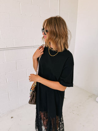 blackbird lace tshirt dress