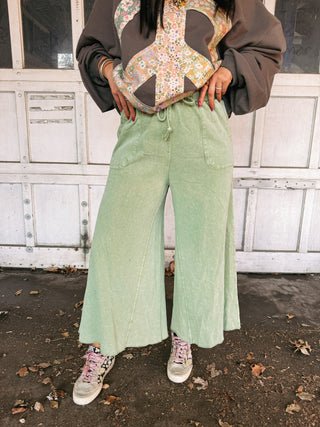 worth the wait wide leg pants - avocado