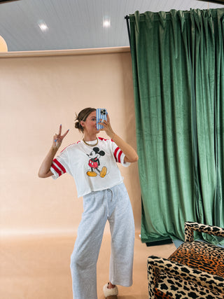 cropped mickey graphic tee.