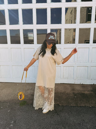 lady lady lace tshirt dress