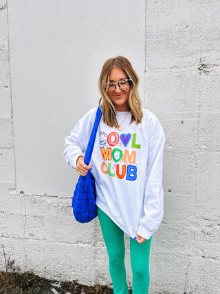 real cool mom club white sweatshirt
