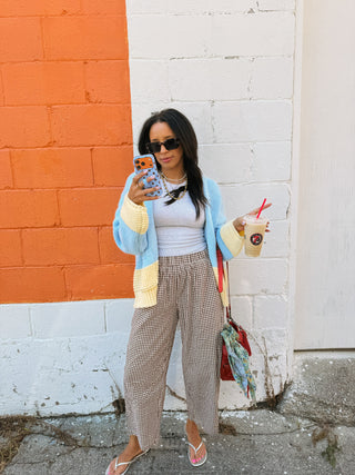 clean slate color block cardigan
