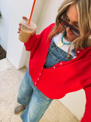 monica cardigan - red