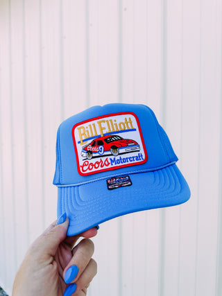 simple bill elliott trucker hat - all blue