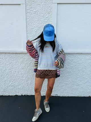 fishy stripe sweater - blue