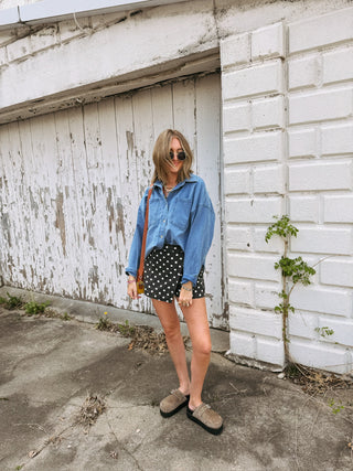 whitley denim button up