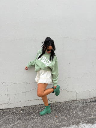 dilly dally mock neck - sage