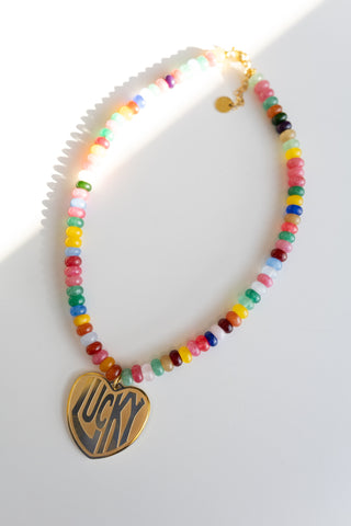 beljoy | lucky in love stone necklace - rainbow