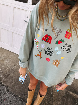 ETTA OG | oh what fun sweatshirt - sage