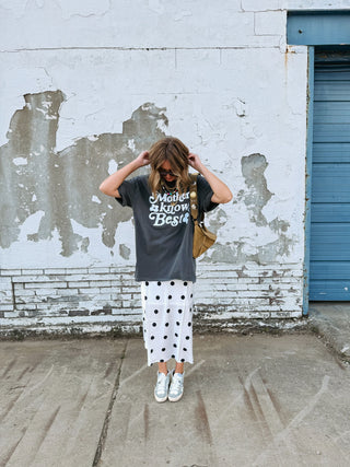 ETTA OG | mother knows best graphic tee - charcoal / white