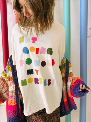 ETTA OG | not gonna hold my horses graphic tee - ivory.