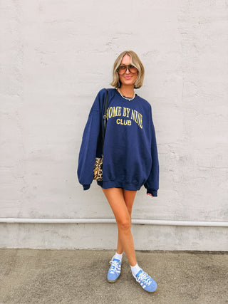 ETTA OG | home by nine club sweatshirt - navy / yellow