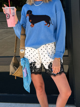 perla polka dot lace shorts
