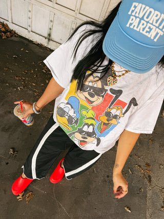 clubhouse characters graphic tee.