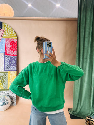 clean girl layered top - green