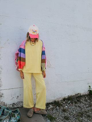 sour lemon stripe two piece set