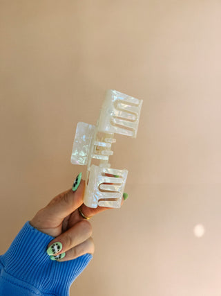 trucker hat hair clip - opal