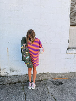 on the way orange tshirt dress
