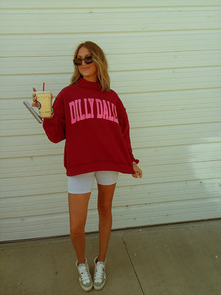 PREORDER | dilly dally mock neck - burgundy