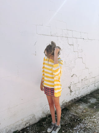 oversized citrus stripe sweatshirt