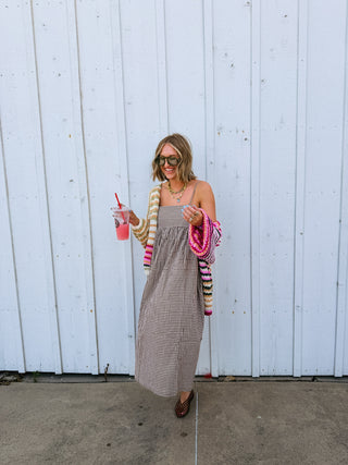 great plains gingham midi dress