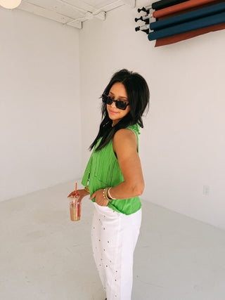 arden ruffle collar top