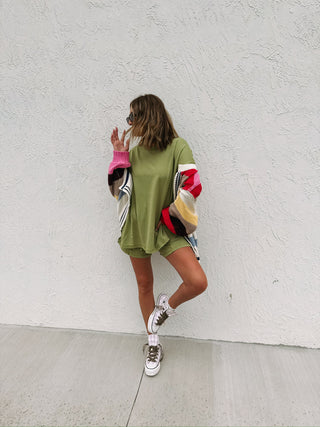 tennis court two piece set - green