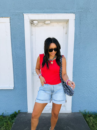 ruby ruffle tank top