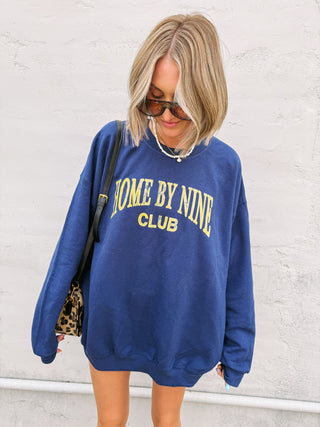 ETTA OG | home by nine club sweatshirt - navy / yellow