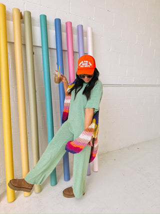 grass is greener striped top.